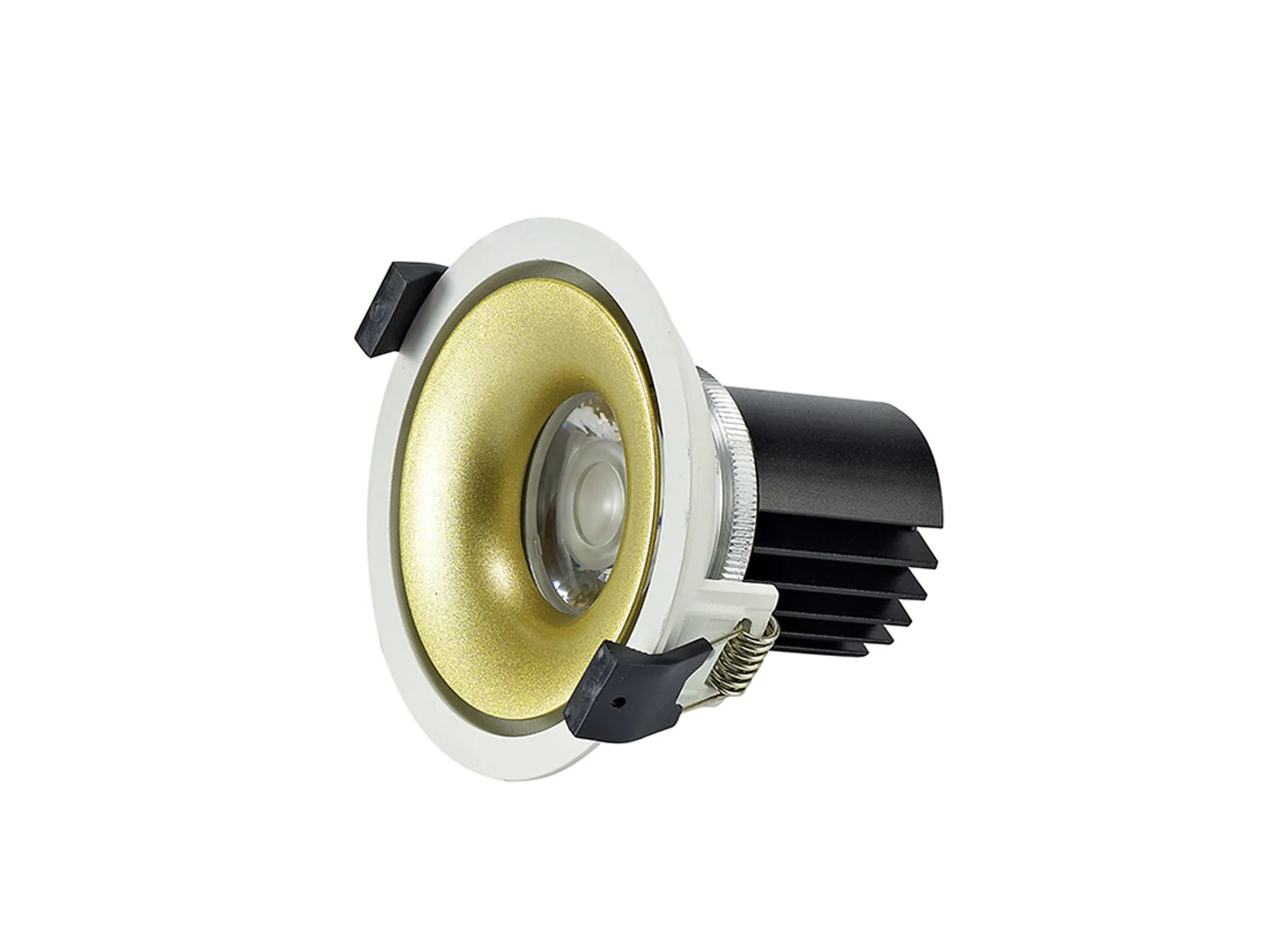 Bolor 9 Tridonic Powered 9W 3000K 840lm 36° CRI>90 LED Engine White/Gold Fixed Recessed Spotlight, IP20